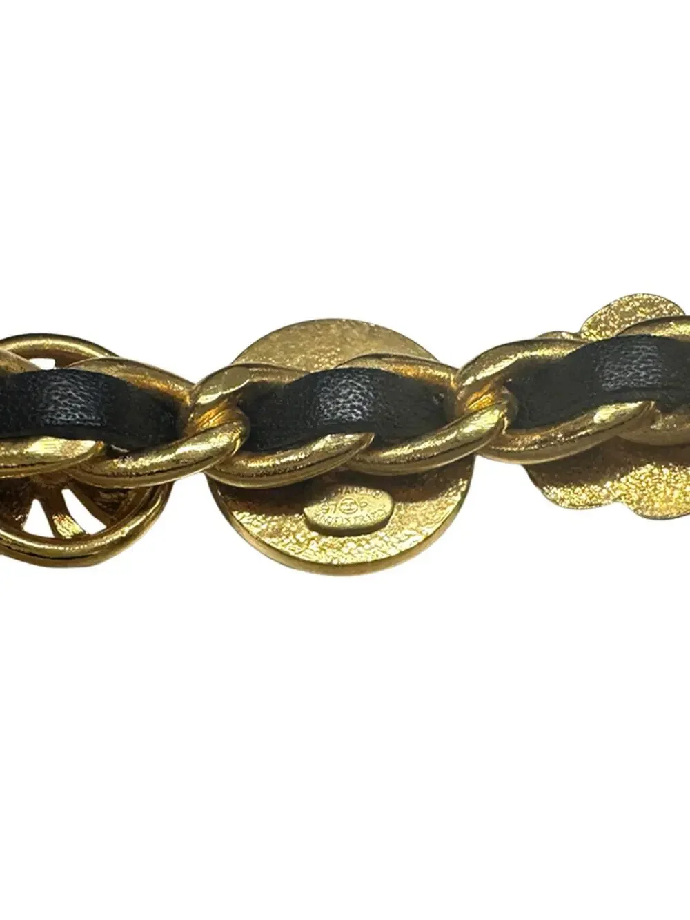 Chanel Cc Logo Flower Bracelet Gold- #357883C17B